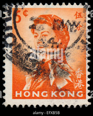 HONG KONG - ca. 1962: Briefmarke gedruckt von Hong Kong, Queen Elizabeth II, ca. 1962 zeigt Stockfoto