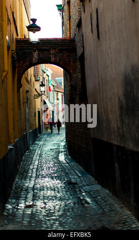 Launisch Gasse in Brugge, Belgien Stockfoto