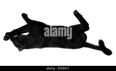 Digitale 3D Rendern eines spielen Black Panthers isoliert auf weißem Hintergrund Stockfoto