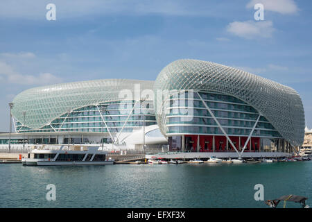 Das Yas Viceroy Hotel auf Yas Marina auf Yas Island in Abu Dhabi, Vereinigte Arabische Emirate Stockfoto