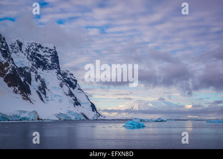 Am frühen Abend in Lemaire-Kanal, Antarktis Stockfoto