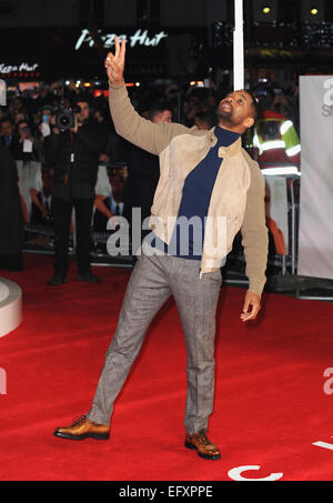 London, UK. 11. Februar 2015. Will Smith besucht special Screening von "Focus" im VUE West End. Bildnachweis: Ferdaus Shamim/ZUMA Draht/Alamy Live-Nachrichten Stockfoto