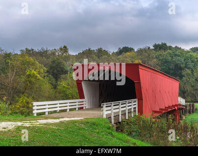 Madison County, IA: Roseman überdachte Brücke (1884) auf North River Stockfoto