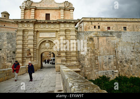 Mdina, genannt die Stille Stadt Stockfoto