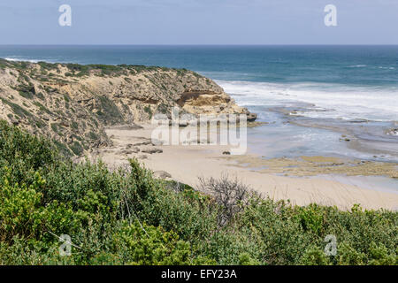 Ansicht von Cheviot Beach von Cheviot Hügel, Point Nepean National Park, Portsea, Mornington Peninsula, Victoria, Australien Stockfoto