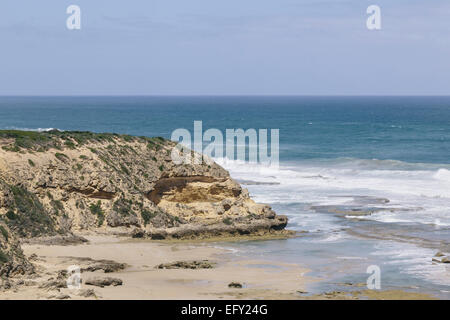 Ansicht von Cheviot Beach von Cheviot Hügel, Point Nepean National Park, Portsea, Mornington Peninsula, Victoria, Australien Stockfoto