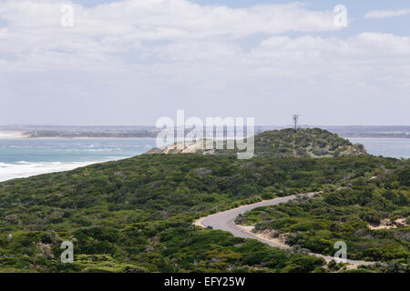 Ansicht von Cheviot Hügel in Richtung Kopf, Point Nepean National Park, Portsea, Mornington Peninsula, Victoria, Australien Stockfoto