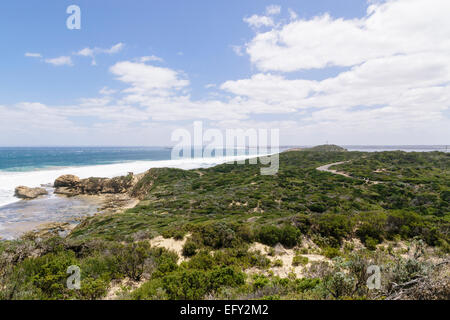 Ansicht von Cheviot Beach von Cheviot Hügel, Point Nepean National Park, Portsea, Mornington Peninsula, Victoria, Australien Stockfoto