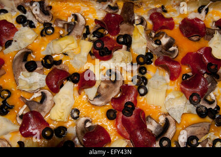 Peperoni Pizza Nahaufnahme Stockfoto