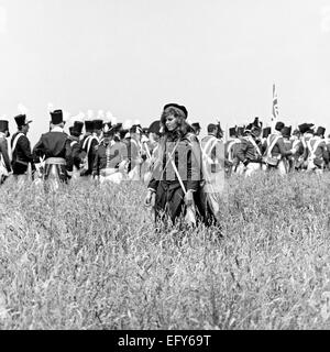 WATERLOO, Belgien-CIRCA 1990: Schauspieler in Kostümen während die Nachstellung der Schlacht von Waterloo, die 1815 Napoleons endete Stockfoto