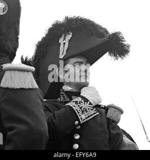 WATERLOO, Belgien-CIRCA 1990: Schauspieler im Kostüm während die Nachstellung der Schlacht von Waterloo, die 1815 Napoleon i endete Stockfoto