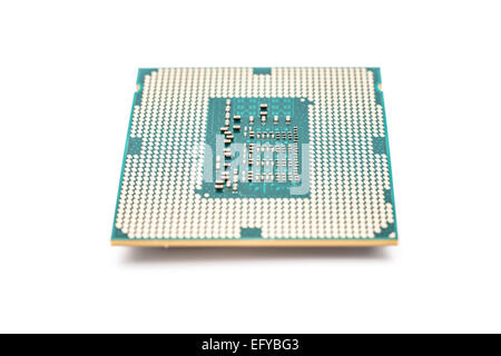 CPU (Central Processing Unit) Computerchip Isolated On White Stockfoto