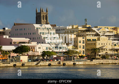 Uferpromenade von der Stadt von Hamilton, Bermuda. Stockfoto