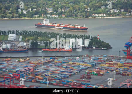 Luftaufnahme, Hafen Hamburg, Hamburg, Deutschland, Stockfoto