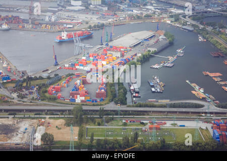 Luftaufnahme, Hafen Hamburg, Hamburg, Deutschland, Stockfoto