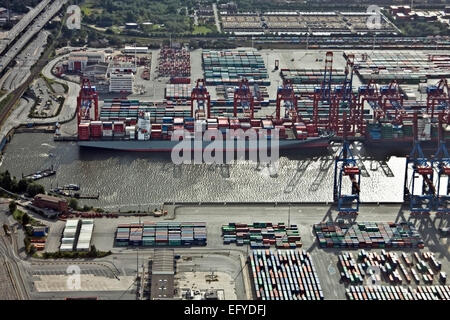 Luftaufnahme, Hafen Hamburg, Hamburg, Deutschland, Stockfoto