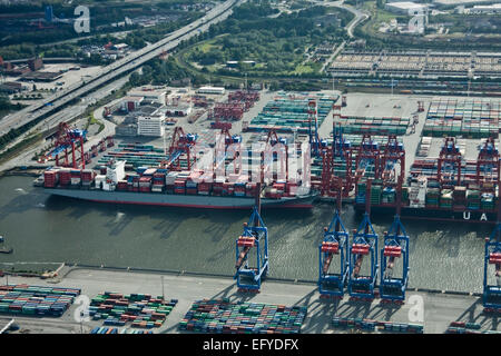 Luftaufnahme, Hafen Hamburg, Hamburg, Deutschland, Stockfoto