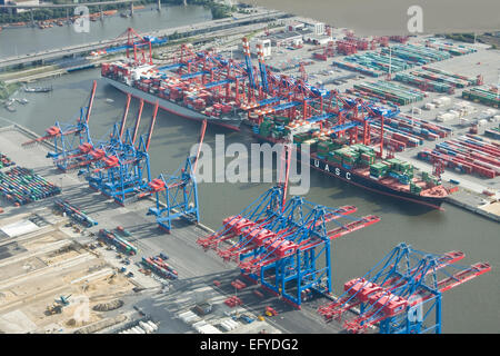 Luftaufnahme, Hafen Hamburg, Hamburg, Deutschland, Stockfoto