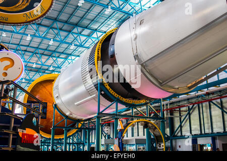 Saturn V-Rakete am Kennedy Space Center. Stockfoto