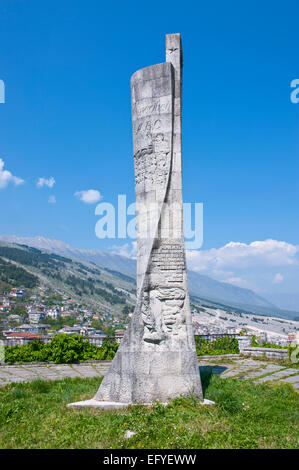 Obelisk, UNESCO-Weltkulturerbe, Gjirokastër, Albanien Stockfoto