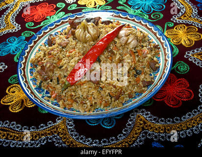 Orientalische Pilaw. Usbekische Küche-zentrale asiatische Küche Stockfoto