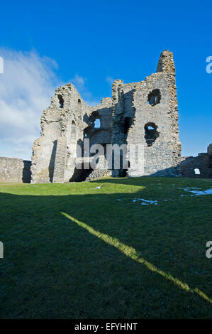 Der innere Kern von Auchindoun Burg in der Nähe von Dufftown in Morayshire, Schottland.   SCO 9548. Stockfoto