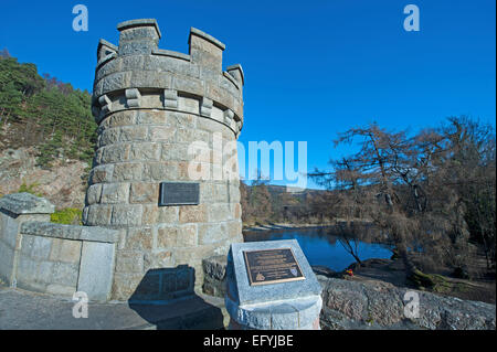 Die berühmten Thomas Telford Brücke über den River Spey in Craigellachie in Morayshire.  SCO 9551 Stockfoto