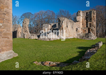 Bereich Süd-Ost Spynie Palace, von der Seite der David Turm gesehen.   Elgin.    9555 Stockfoto