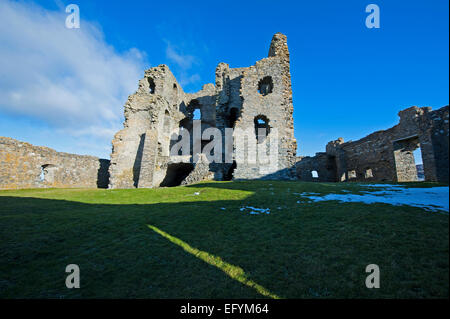 Der innere Kern von Auchindoun Burg in der Nähe von Dufftown in Morayshire, Schottland.  SCO 9562. Stockfoto