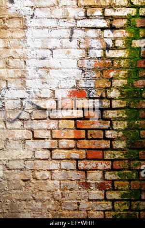 Malerische Textur der alten Ziegel Wand Stockfoto