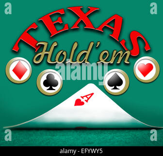 Poker Texas Holdem, Glücksspiel Hintergrund Stockfoto