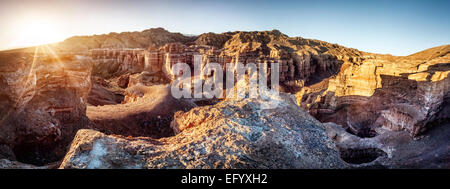 Tscharyn Grand Canyon bei Sonnenaufgang in Kasachstan Stockfoto