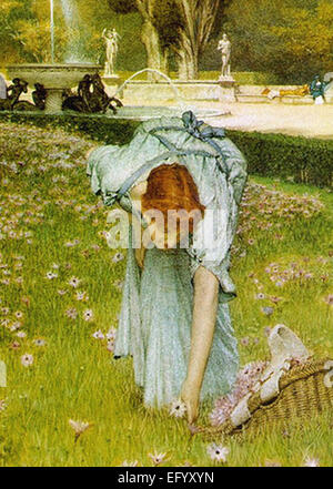 Lawrence Tadema Flora - Frühling in den Gärten der Villa Borghese Stockfoto