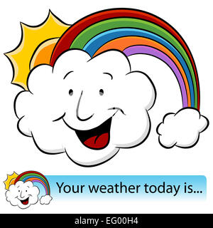 Ein Bild eines Wetter Regenbogen Sonne Wolke Banners. Stockfoto