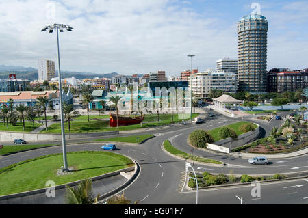 Kreisverkehr Kreisverkehre Traffic System Straße Straßen Straße Straßen Stadt Städte Las Palmas de Gran canaria Stockfoto