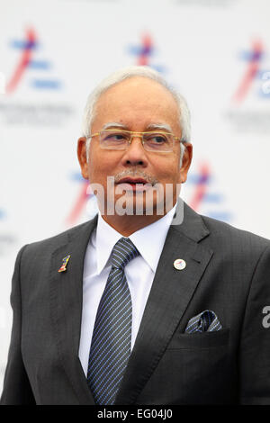 Italien, Milan: 10/17/2014. Malaysische Premierminister Najib Razak vor Beginn einer Sitzung auf dem ASEM-Gipfel. Stockfoto