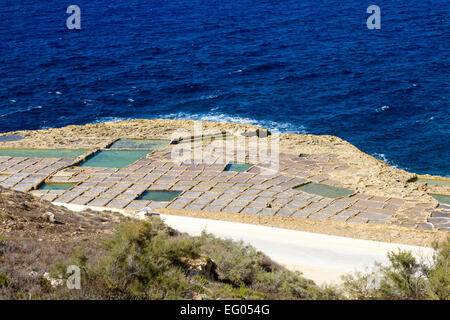 Salinen in Xwenji, Gozo Malta Stockfoto