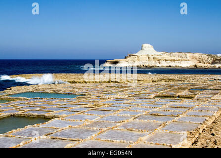 Salinen in Xwenji, Gozo Malta Stockfoto