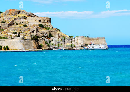 Die Festung Spinalonga Insel, Kreta, Griechenland Stockfoto