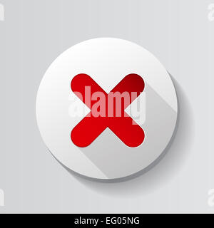 Roten Häkchen-Symbol Taste Vektor-Illustration Stockfoto