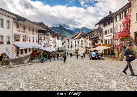 Gruyères, Canton de Fribourg, Schweiz. Stockfoto