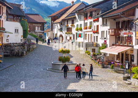 Gruyères, Canton de Fribourg, Schweiz. Stockfoto