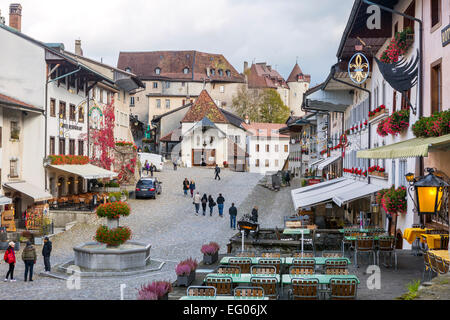 Gruyères, Canton de Fribourg, Schweiz. Stockfoto