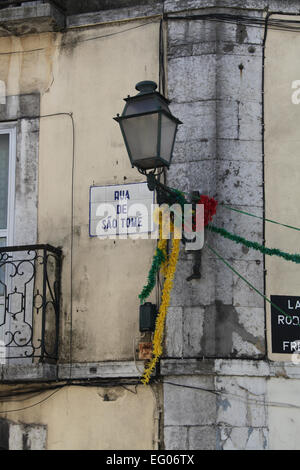 Rua de Sao Tome Zeichen in der Alfama Viertel von Lissabon Stockfoto