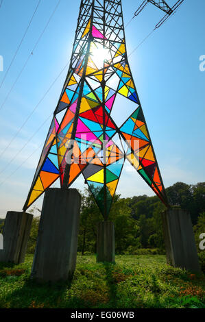 Hochspannung Pole Kunst Ruhr Ruhr Bezirk NRW-Deutschland Stockfoto