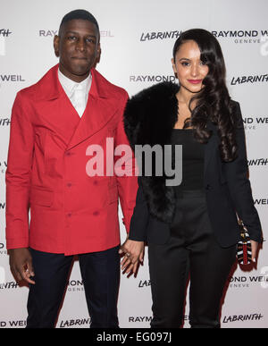 London, UK. 12. Februar 2015. Labrinth mit seiner Frau als Labrinth Gastgeber Raymond Weil Pre BRIT Awards Dinner im The Mosaica am 12. Februar 2015 in London teilnehmen. Bildnachweis: Siehe Li/Alamy Live News Stockfoto