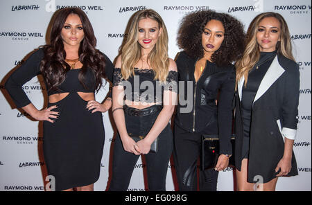 London, UK. 12. Februar 2015. Jessie Nelson, Perrie Edwards, Leigh Ann Pinnock und Jade Thirlwall kleiner Mix teilnehmen als Labrinth Gastgeber Raymond Weil Pre BRIT Awards Dinner im The Mosaica am 12. Februar 2015 in London. Bildnachweis: Siehe Li/Alamy Live News Stockfoto