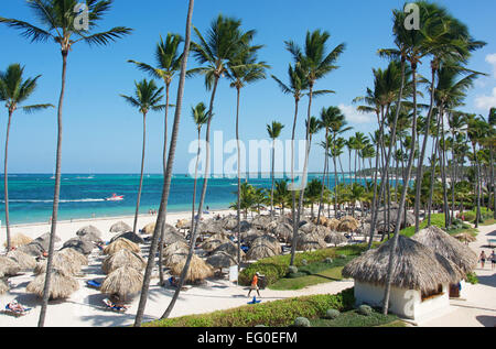 Dominikanische Republik. Punta Cana Beach im Secrets Royal Beach Resort an der Ostküste. 2015. Stockfoto