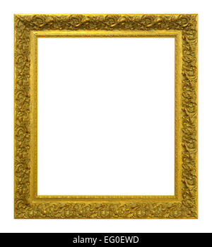 Antik Goldrahmen auf dem weißen Hintergrund isoliert Stockfoto