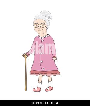 alte Dame - Vektor-illustration Stock Vektor
